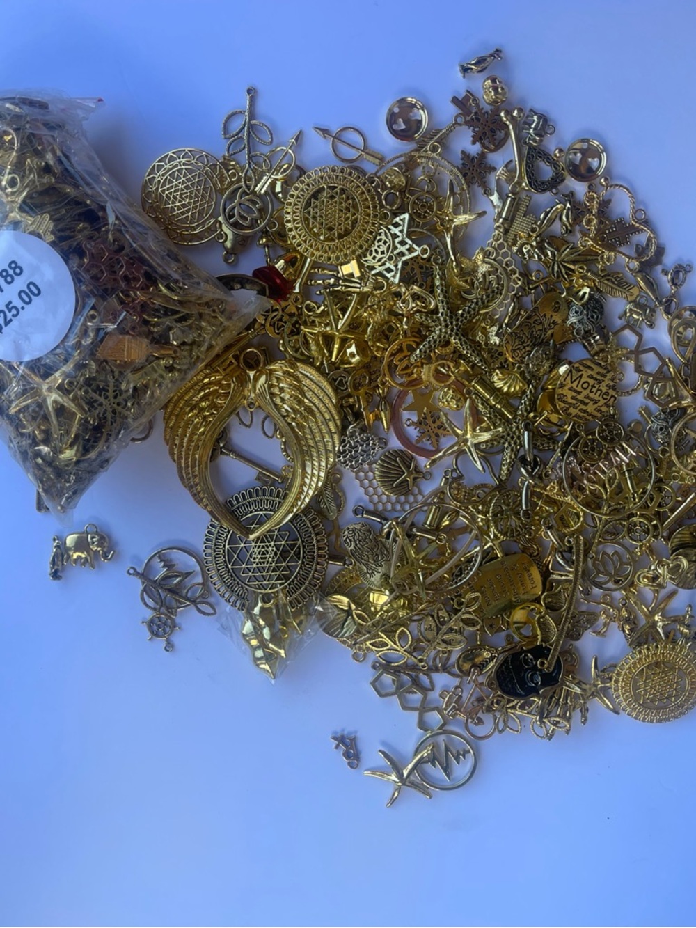 Gold Tone Women’s Charm Necklace and Pendant Mix